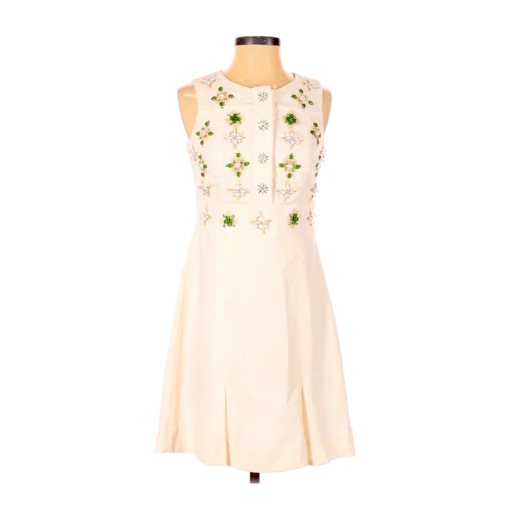 Banana Republic White  Cream Jeweled Embellished Beaded Dress NWT